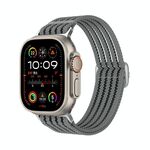 Cinturino per Apple Watch da 46 mm / 49 mm / 45 mm / 44 mm in nylon traspirante con intreccio a filo (grigio)