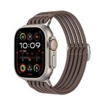 Cinturino per Apple Watch da 46 mm / 49 mm / 45 mm / 44 mm in nylon traspirante con intreccio a filo (viola fumo)