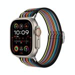 Cinturino per Apple Watch da 46 mm / 49 mm / 45 mm / 44 mm in nylon traspirante con intreccio a filo (arcobaleno)