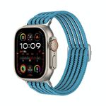 Cinturino per Apple Watch da 46 mm / 49 mm / 45 mm / 44 mm in nylon traspirante con intreccio a filo (blu cielo)