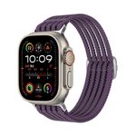 Cinturino per Apple Watch da 46 mm / 49 mm / 45 mm / 44 mm in nylon traspirante con intreccio a filo (viola)