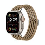 Cinturino per Apple Watch da 46 mm / 49 mm / 45 mm / 44 mm in nylon traspirante con intreccio a filo (colore: tè al latte)