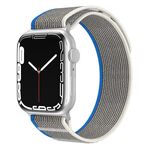 Cinturino per Apple Watch 42 mm / 41 mm / 40 mm / 38 mm xDfind in nylon a doppia sezione (grigio blu)