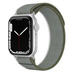 Cinturino per Apple Watch 42 mm / 41 mm / 40 mm / 38 mm xDfind in nylon a doppia sezione (grigio verde)