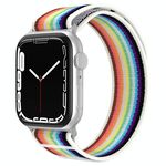 Cinturino per Apple Watch 42 mm / 41 mm / 40 mm / 38 mm xDfind in nylon a doppia sezione (arcobaleno bianco)