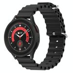 Cinturino per orologio in silicone tinta unita stile oceano xDfind da 22 mm (nero)