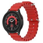 Cinturino per orologio in silicone tinta unita stile oceano xDfind da 22 mm (rosso)
