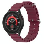 Cinturino per orologio in silicone tinta unita stile oceano xDfind da 22 mm (rosso vino)