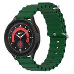 Cinturino per orologio in silicone tinta unita stile oceano xDfind da 22 mm (verde militare)