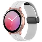 Cinturino per orologio in silicone pieghevole con fibbia nera e scanalatura a testa piatta xDfind da 22 mm (bianco)