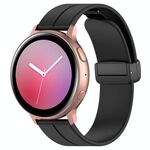 Cinturino per orologio in silicone pieghevole con fibbia nera e scanalatura a testa piatta xDfind da 22 mm (nero)