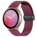 Cinturino per orologio in silicone con fibbia pieghevole nera e testa piatta xDfind da 22 mm (rosso vino)