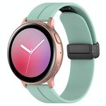 Cinturino per orologio in silicone con fibbia pieghevole nera e testa piatta xDfind da 22 mm (verde acqua)