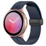 Cinturino per orologio in silicone con fibbia pieghevole nera xDfind Flat Head Groove da 22 mm (blu notte)