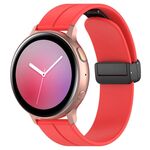 Cinturino per orologio in silicone con fibbia pieghevole nera e scanalatura a testa piatta xDfind da 22 mm (rosso)