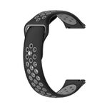 Cinturino per orologio in silicone bicolore xDfind da 20 mm (nero grigio)