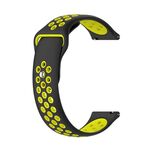 Cinturino per orologio in silicone bicolore xDfind da 22 mm (nero e giallo)
