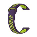 Cinturino per orologio in silicone bicolore xDfind da 22 mm (viola e verde lime)