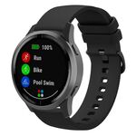 Cinturino per orologio in silicone piatto xDfind da 22 mm (nero)