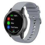 Cinturino per orologio in silicone piatto xDfind da 22 mm, colore puro (grigio)