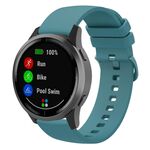 Cinturino per orologio in silicone piatto xDfind da 22 mm, colore puro (verde aghi di pino)