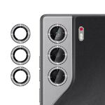 Per Tecno Camon 40 Pro 4G Klebol - Protezione per obiettivo fotocamera individuale con anello diamantato (nero)