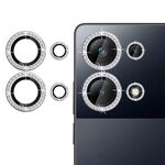 Per Xiaomi Poco M6 Pro Klebol - Protezione per obiettivo fotocamera individuale con anello diamantato (argento)