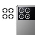 Per Xiaomi Poco X6 Pro Klebol - Protezione individuale per obiettivo della fotocamera con anello diamantato (nero)