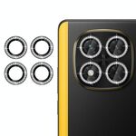 Per Xiaomi Poco X7 Klebol - Protezione individuale per obiettivo fotocamera con anello diamantato (nero)