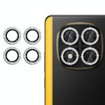 Per Xiaomi Poco X7 Klebol - Protezione per obiettivo fotocamera individuale con anello diamantato (argento)