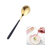 Cucchiaio per riso semplice in acciaio inossidabile placcato in titanio, colore: oro nero