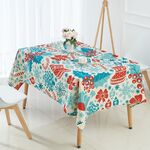 Tovaglia impermeabile in lino criptato per uso domestico, dimensioni: 100x140 cm (fiore blu)