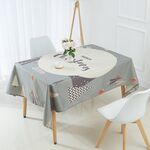 Tovaglia impermeabile in lino criptato per uso domestico, dimensioni: 100x140 cm (cerchio grigio)