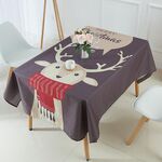 Tovaglia impermeabile in lino criptato per uso domestico, dimensioni: 140x140 cm (cervo marrone)