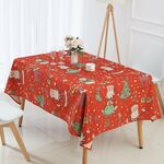 Tovaglia impermeabile in lino criptato per uso domestico, dimensioni: 140x140 cm (rosso)