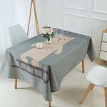 Tovaglia impermeabile in lino criptato per uso domestico, dimensioni: 140x140 cm (orso grigio)