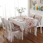 Tovaglia in lino motivo retrò per cena Decorazioni per la casa Tovaglia antipolvere, dimensioni: 130x180 cm (stile nordico)