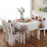 Tovaglia in lino motivo retrò per cena Decorazioni per la casa Tovaglia antipolvere, dimensioni: 130x180 cm (caleidoscopio)