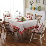 Tovaglia in lino motivo retrò per cena Decorazioni per la casa Tovaglia antipolvere, dimensioni: 130x180 cm (rosa)