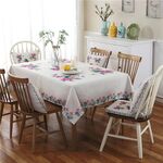 Tovaglia in lino motivo retrò per cena Decorazioni per la casa Tovaglia antipolvere, dimensioni: 140x140 cm (viola)
