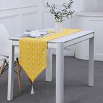 Bandiera da tavolo in lino tovaglietta da tè in stoffa mobile TV tavolino da caffè con rivestimento in tessuto, dimensioni: 160x33 cm (giallo)