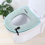 Coprisedile per WC lavabile per bagno Scaldino Cuscino morbido Tappetino per coperchio Coperchio Tappetino Prodotti per la casa (Verde)