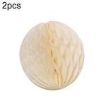 2 pezzi Decorazione della stanza dei matrimoni Decorazione festiva del centro commerciale Lanterna a sfera a nido d'ape in carta, Dimensioni: 6 pollici 15 cm (Beige)