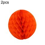 2 pezzi Decorazione della stanza dei matrimoni Decorazione festiva del centro commerciale Lanterna a sfera a nido d'ape in carta, dimensioni: 6 pollici 15 cm (arancione)