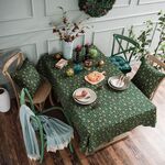 Tovaglia per feste natalizie in cotone e lino, tovaglia abbronzante, rettangolare, dimensioni: 140x260 cm (verde)