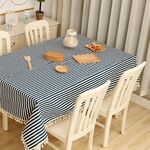 Tovaglia da pranzo in cotone, tovaglia decorativa, dimensioni: 70x70 cm (strisce blu)