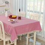 Tovaglia da pranzo in cotone, tovaglia decorativa, dimensioni: 110x140 cm (striscia rosa)