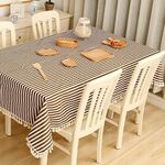 Tovaglia da pranzo in cotone, tovaglia decorativa, dimensioni: 110x140 cm (strisce marroni)