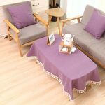 Tovaglia da pranzo in cotone, tovaglia decorativa, dimensioni: 90x90 cm (punti viola)