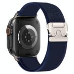 Per Apple Watch 46 mm / 49 mm / 45 mm / 44 mm xDfind Cinturino in nylon con fibbia in titanio e bottone a pressione (blu navy)